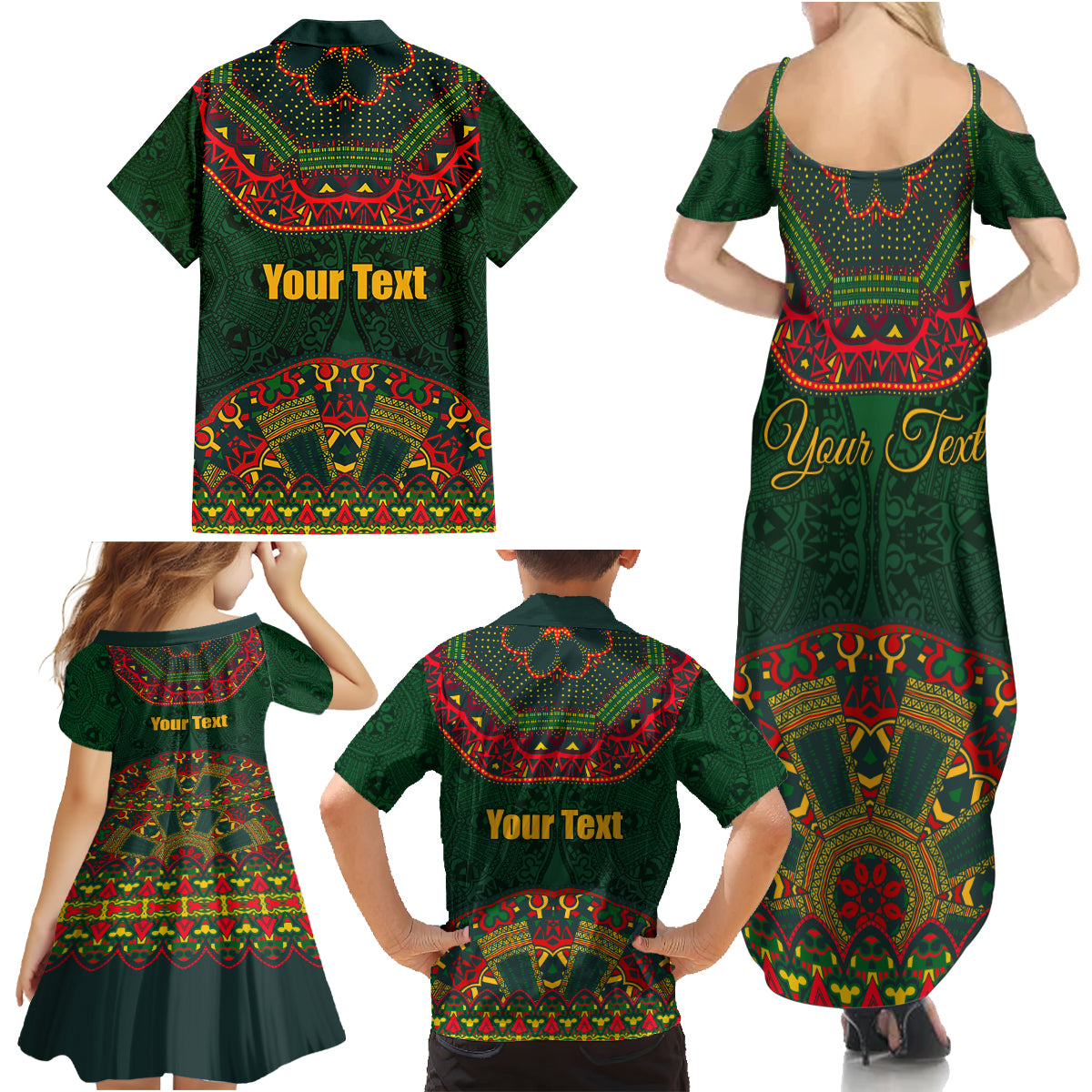 Cinco de Mayo 2024 Family Matching Summer Maxi Dress and Hawaiian Shirt Mexican Folk Pattern - Wonder Print Shop