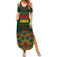 Cinco de Mayo 2024 Family Matching Summer Maxi Dress and Hawaiian Shirt Mexican Folk Pattern - Wonder Print Shop