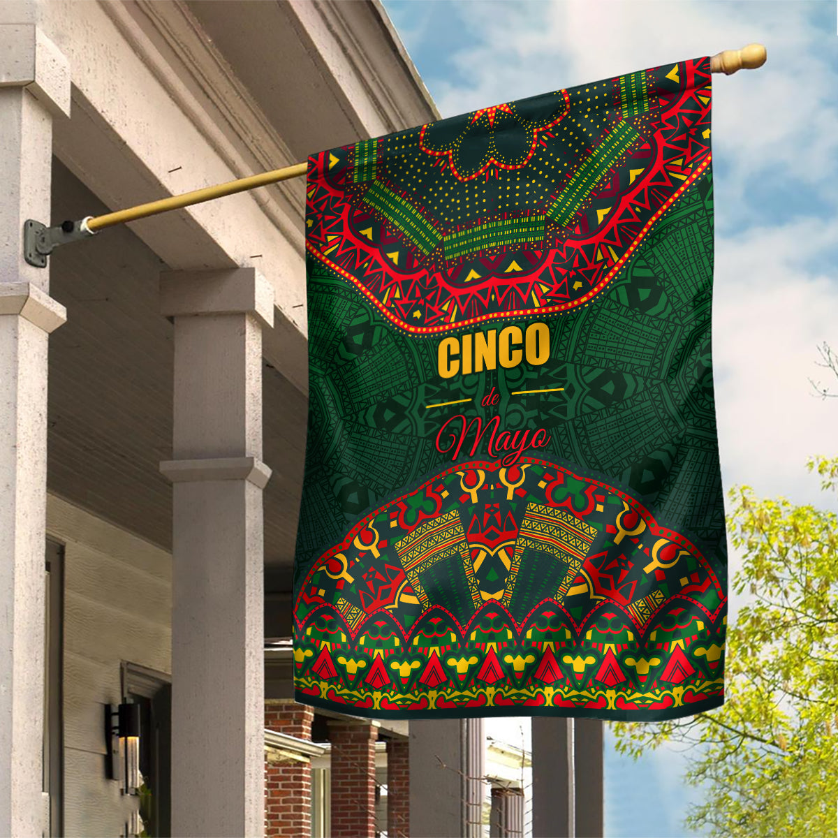 Cinco de Mayo 2024 Garden Flag Mexican Folk Pattern - Wonder Print Shop