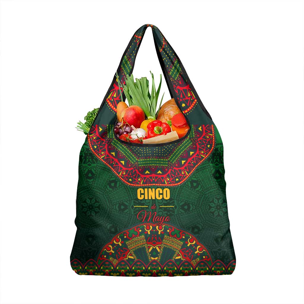 Cinco de Mayo 2024 Grocery Bag Mexican Folk Pattern