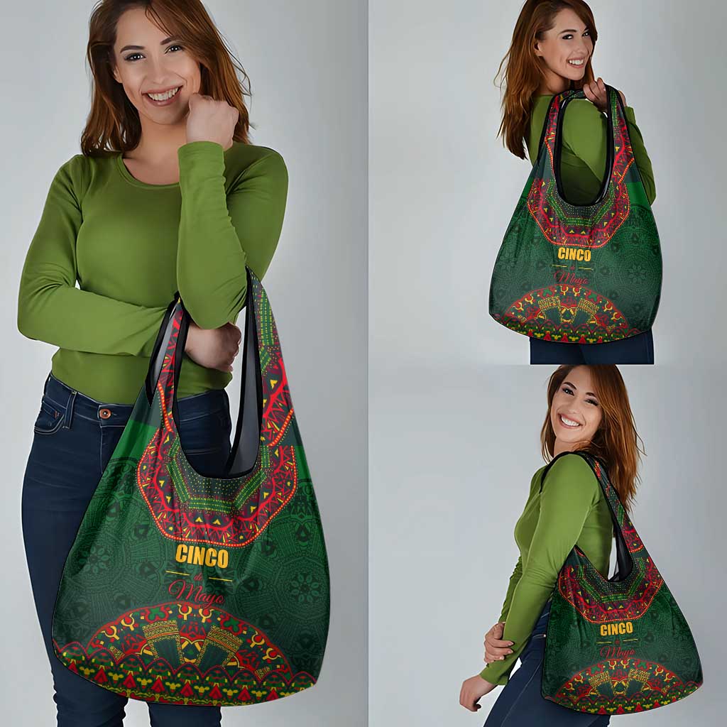 Cinco de Mayo 2024 Grocery Bag Mexican Folk Pattern