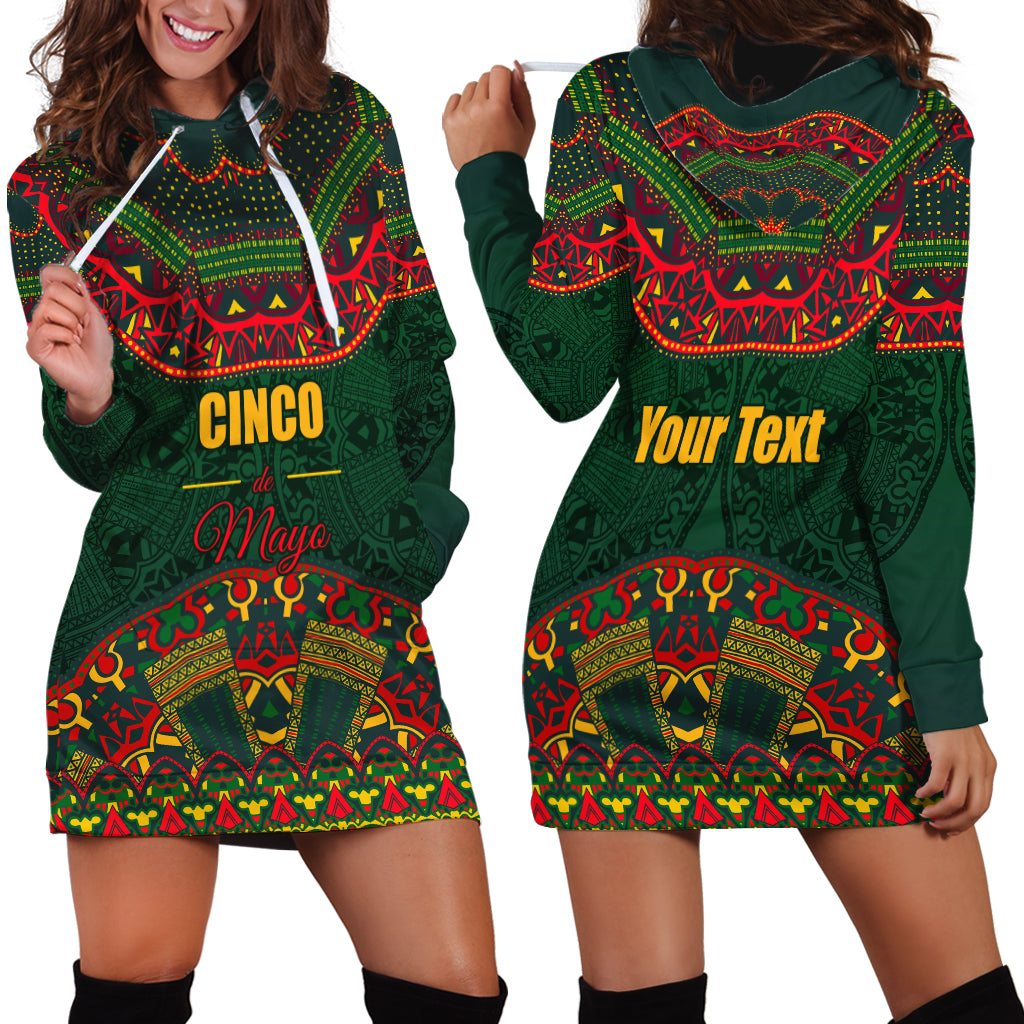 Cinco de Mayo 2024 Hoodie Dress Mexican Folk Pattern - Wonder Print Shop