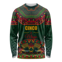 Cinco de Mayo 2024 Long Sleeve Shirt Mexican Folk Pattern - Wonder Print Shop