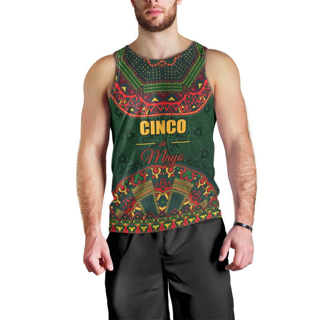 Cinco de Mayo 2024 Men Tank Top Mexican Folk Pattern - Wonder Print Shop