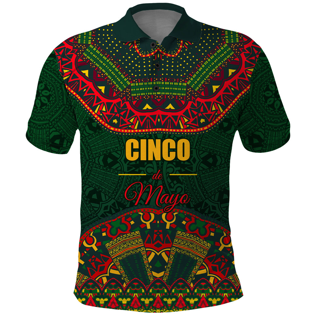 Cinco de Mayo 2024 Polo Shirt Mexican Folk Pattern - Wonder Print Shop