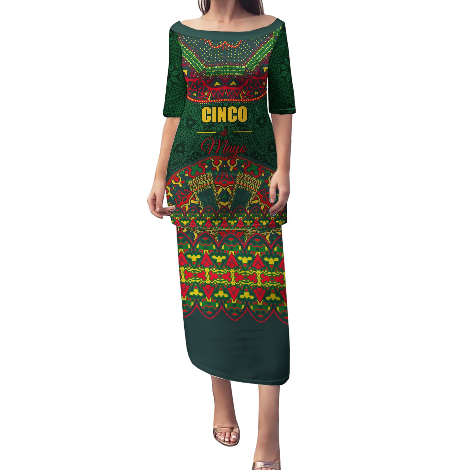 Cinco de Mayo 2024 Puletasi Mexican Folk Pattern - Wonder Print Shop
