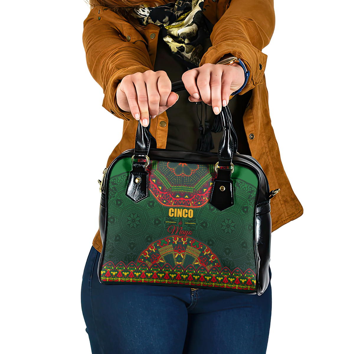 Cinco de Mayo 2024 Shoulder Handbag Mexican Folk Pattern
