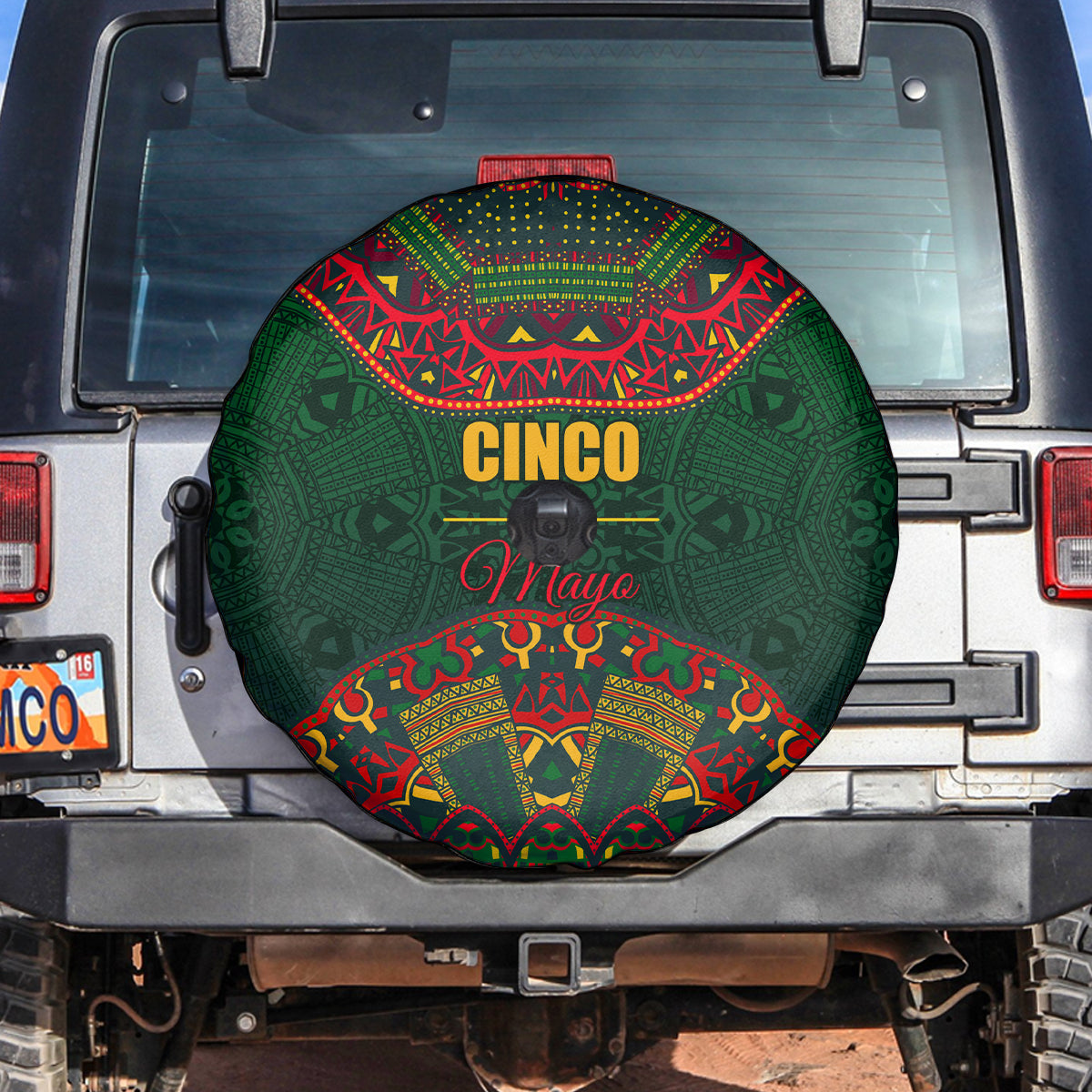 Cinco de Mayo 2024 Spare Tire Cover Mexican Folk Pattern - Wonder Print Shop