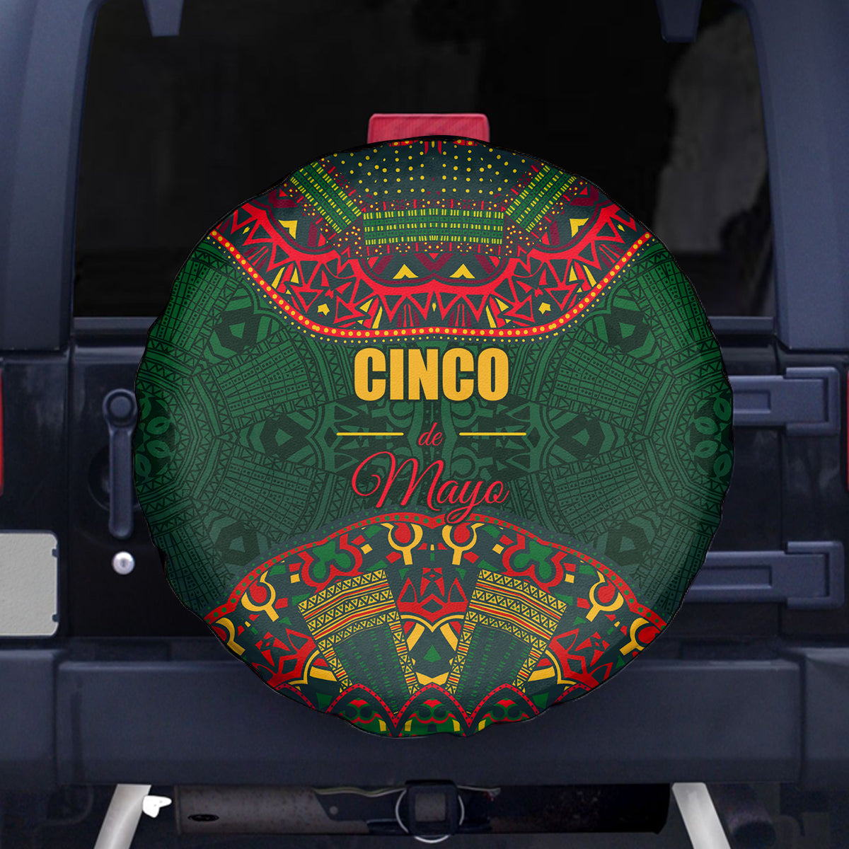 Cinco de Mayo 2024 Spare Tire Cover Mexican Folk Pattern - Wonder Print Shop