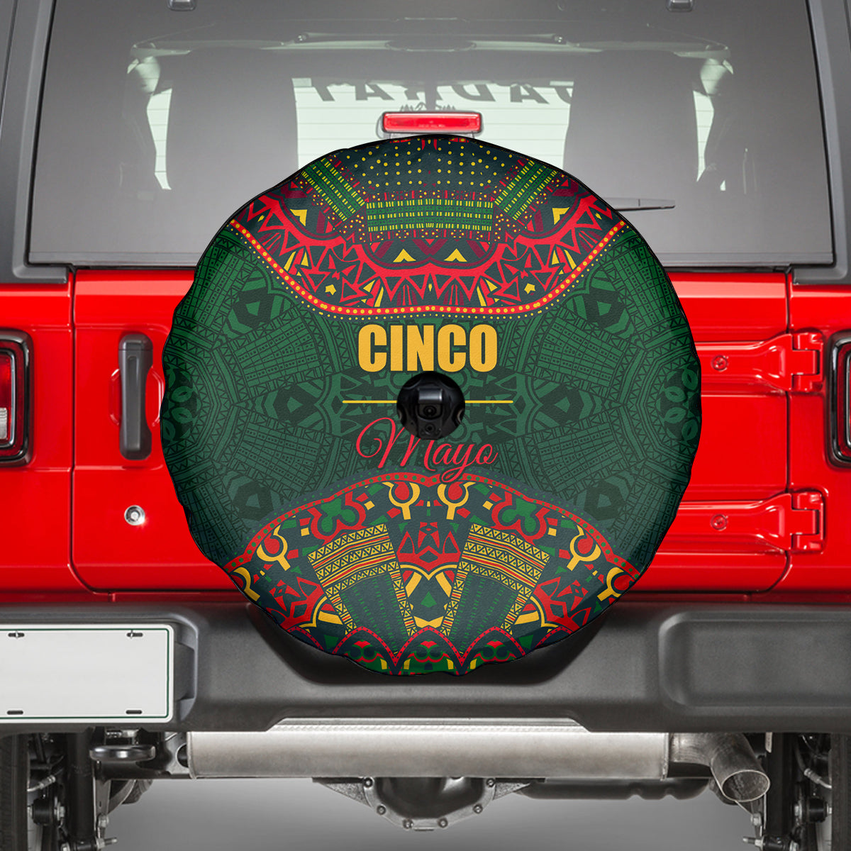 Cinco de Mayo 2024 Spare Tire Cover Mexican Folk Pattern - Wonder Print Shop