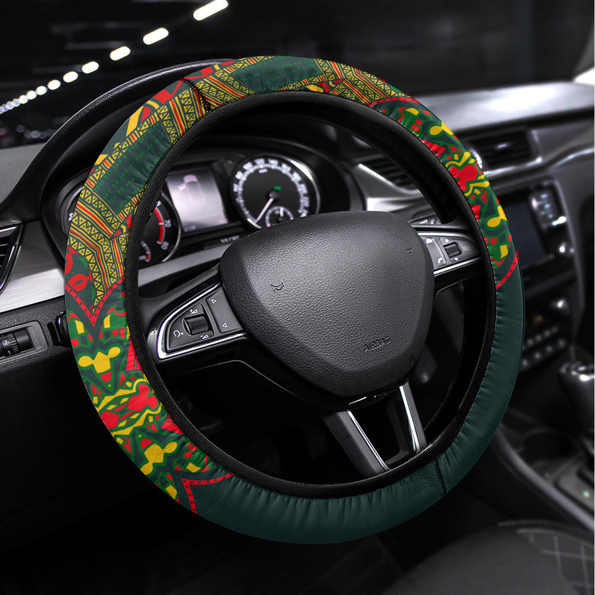 Cinco de Mayo 2024 Steering Wheel Cover Mexican Folk Pattern - Wonder Print Shop