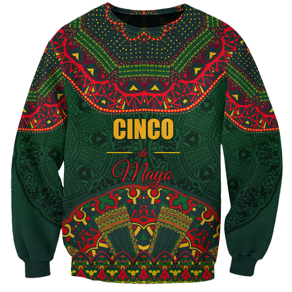 Cinco de Mayo 2024 Sweatshirt Mexican Folk Pattern - Wonder Print Shop