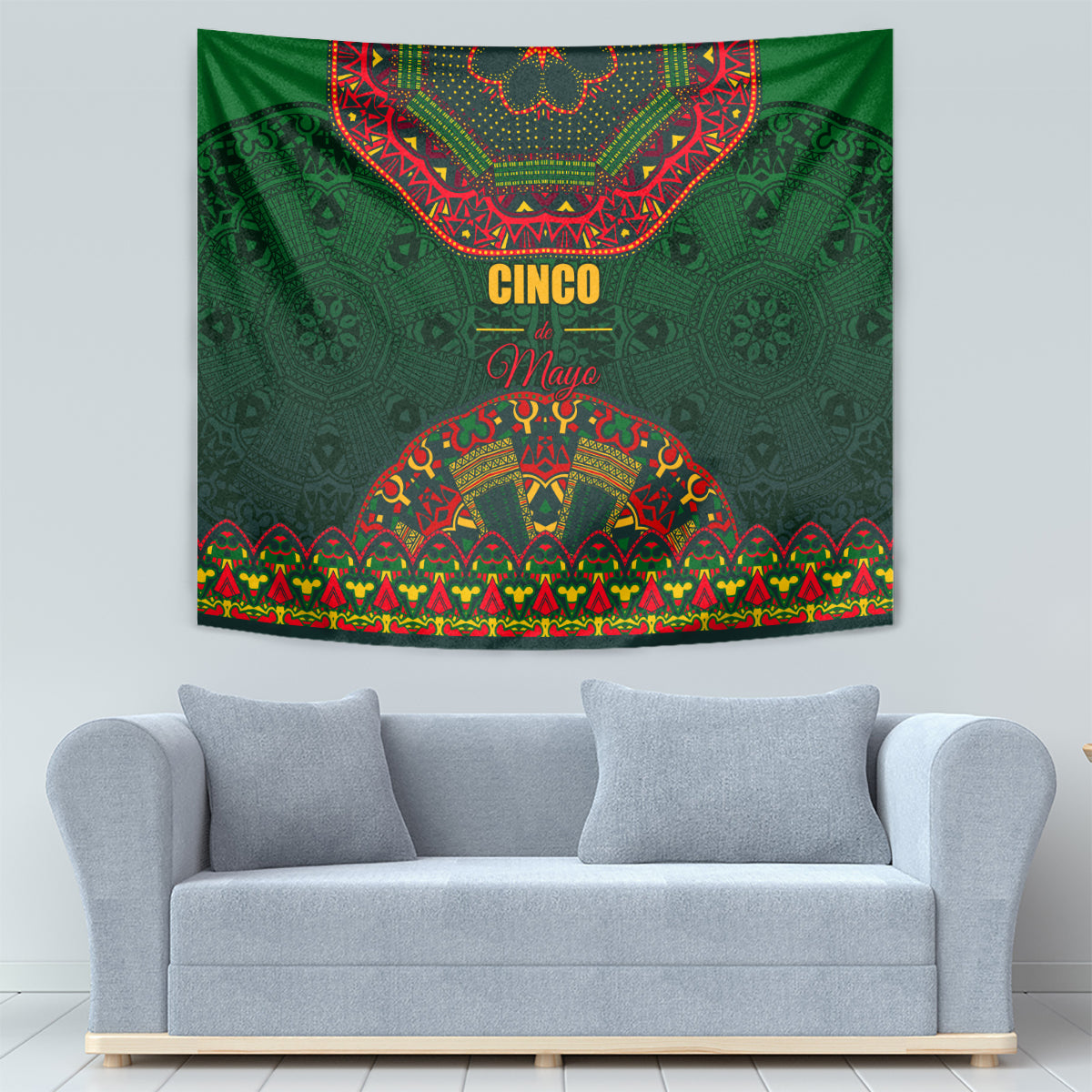Cinco de Mayo 2024 Tapestry Mexican Folk Pattern - Wonder Print Shop