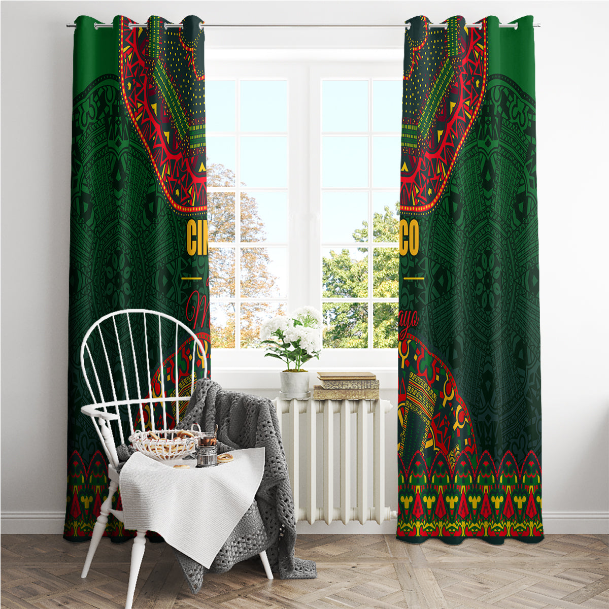 Cinco de Mayo 2024 Window Curtain Mexican Folk Pattern - Wonder Print Shop