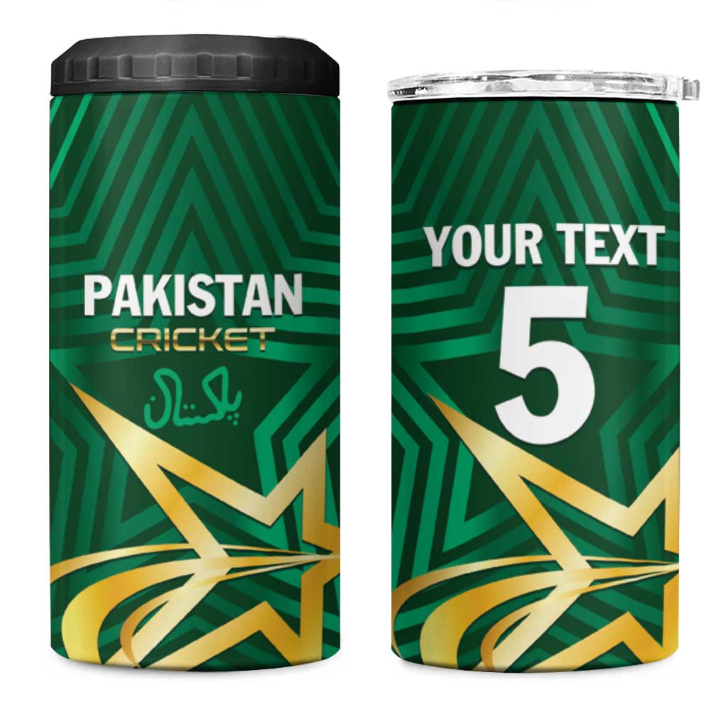 Custom Pakistan Cricket 4 in 1 Can Cooler Tumbler The Boys In Green
