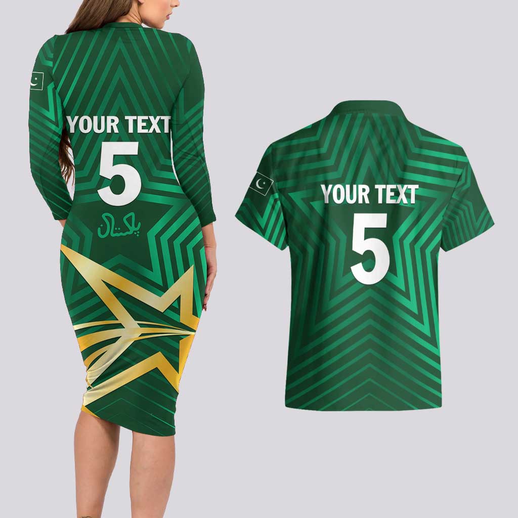 Custom Pakistan Cricket Couples Matching Long Sleeve Bodycon Dress and Hawaiian Shirt The Boys In Green