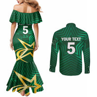 Custom Pakistan Cricket Couples Matching Mermaid Dress and Long Sleeve Button Shirt The Boys In Green