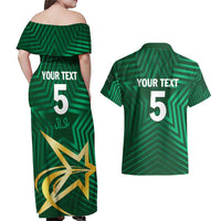 Custom Pakistan Cricket Couples Matching Off Shoulder Maxi Dress and Hawaiian Shirt The Boys In Green