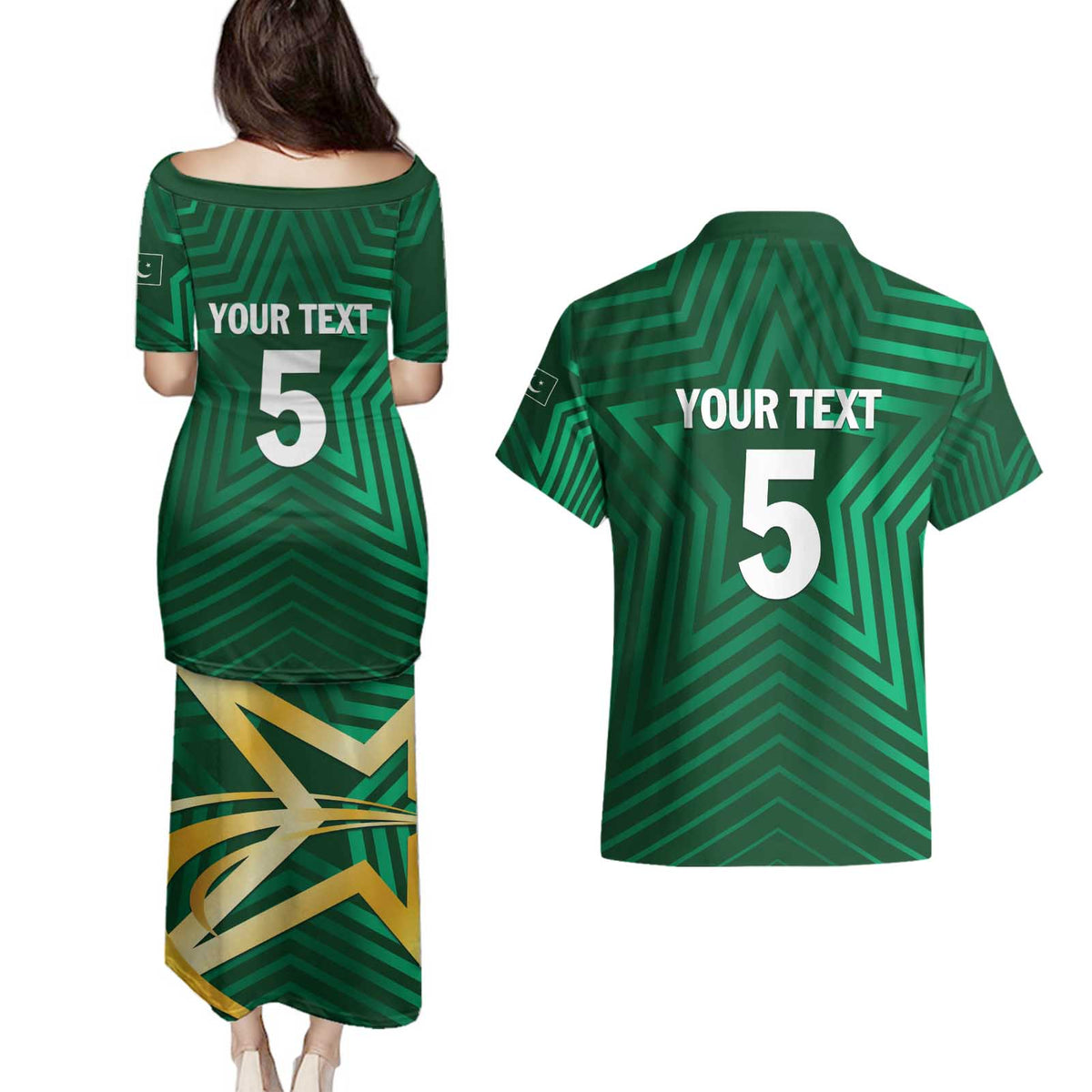 Custom Pakistan Cricket Couples Matching Puletasi and Hawaiian Shirt The Boys In Green