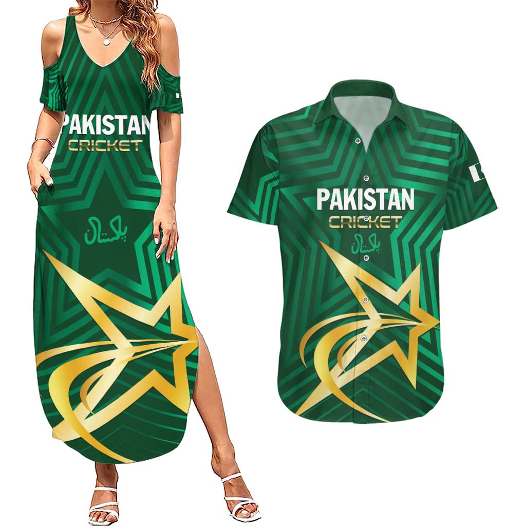 Custom Pakistan Cricket Couples Matching Summer Maxi Dress and Hawaiian Shirt The Boys In Green