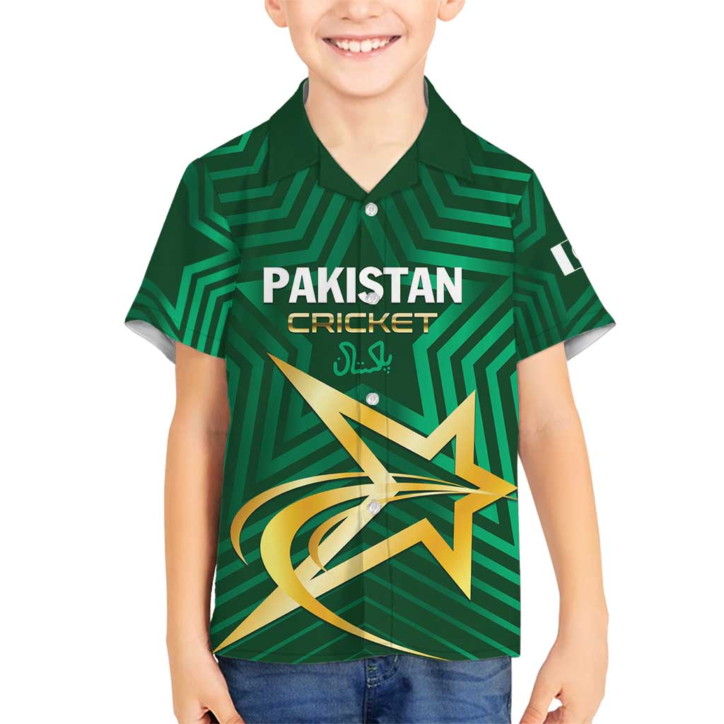 Custom Pakistan Cricket Family Matching Off Shoulder Maxi Dress and Hawaiian Shirt The Boys In Green