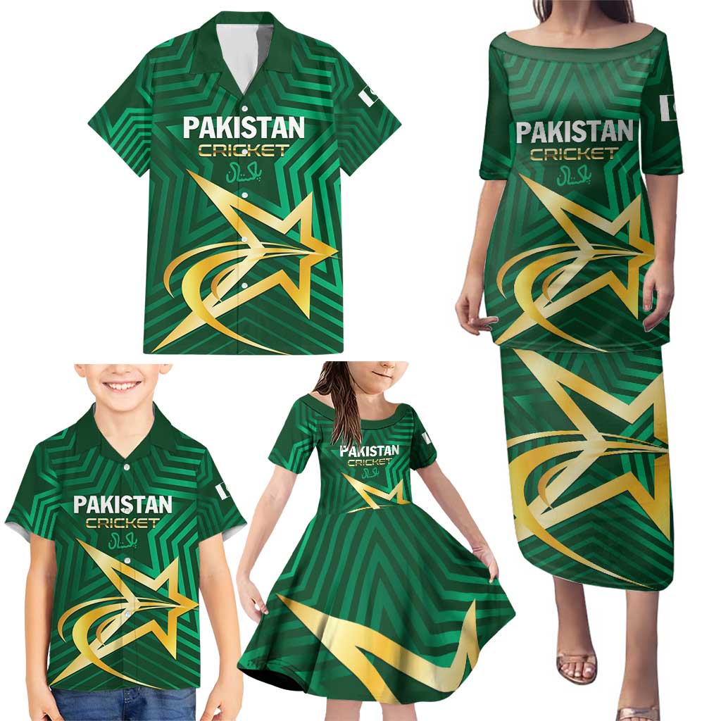 Custom Pakistan Cricket Family Matching Puletasi and Hawaiian Shirt The Boys In Green