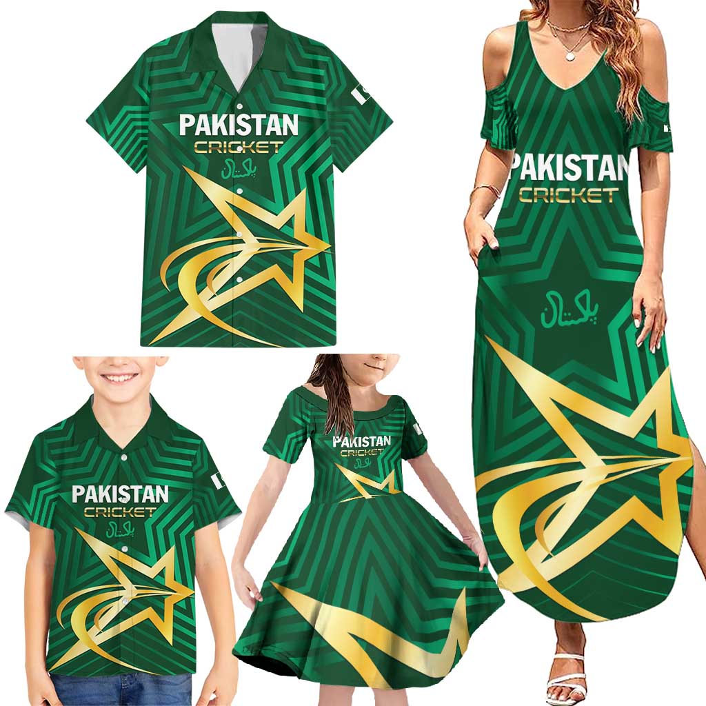 Custom Pakistan Cricket Family Matching Summer Maxi Dress and Hawaiian Shirt The Boys In Green