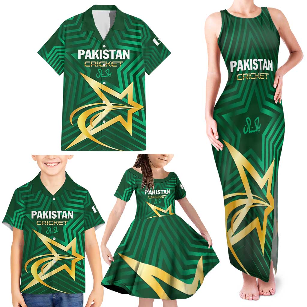 Custom Pakistan Cricket Family Matching Tank Maxi Dress and Hawaiian Shirt The Boys In Green