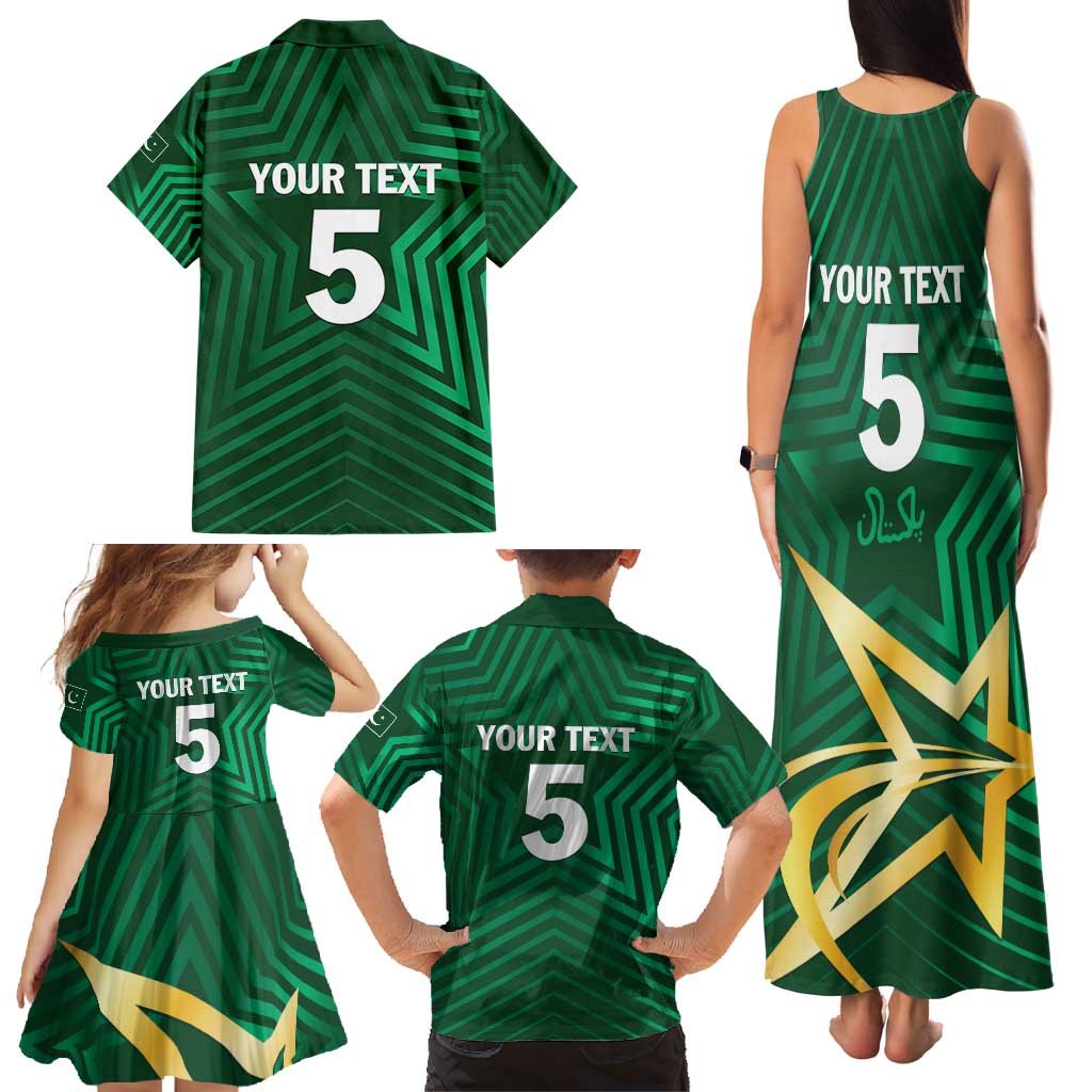 Custom Pakistan Cricket Family Matching Tank Maxi Dress and Hawaiian Shirt The Boys In Green