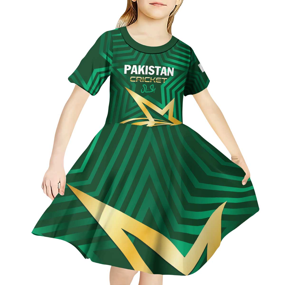 Custom Pakistan Cricket Kid Short Sleeve Dress The Boys In Green