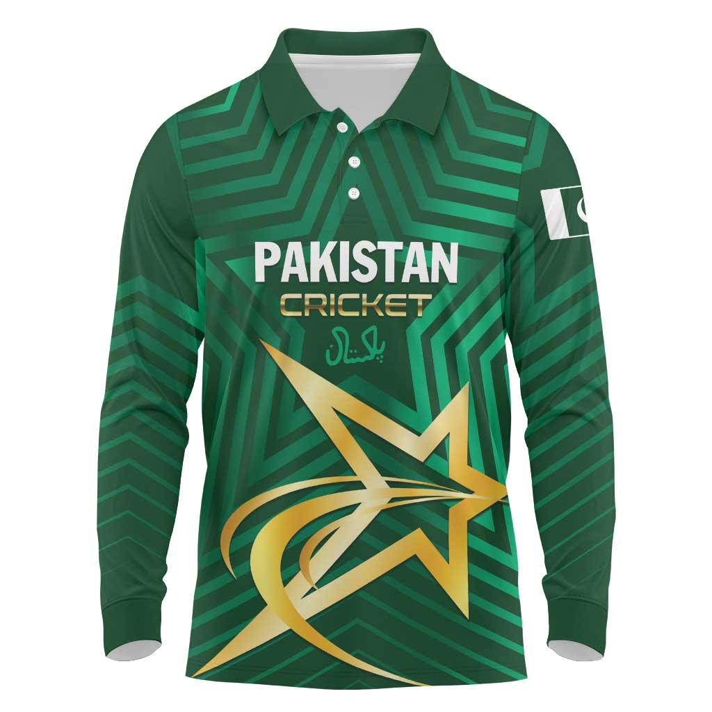 Custom Pakistan Cricket Long Sleeve Polo Shirt The Boys In Green