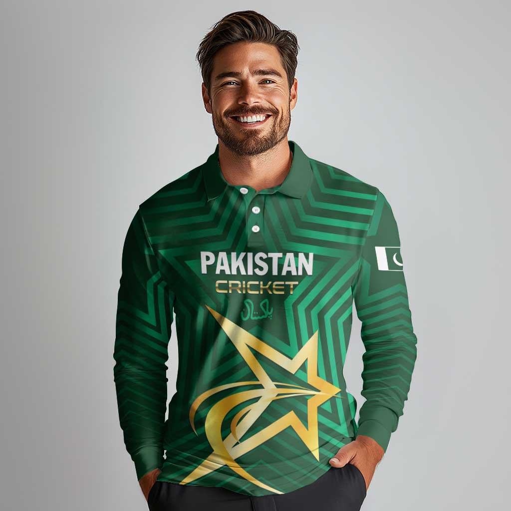 Custom Pakistan Cricket Long Sleeve Polo Shirt The Boys In Green