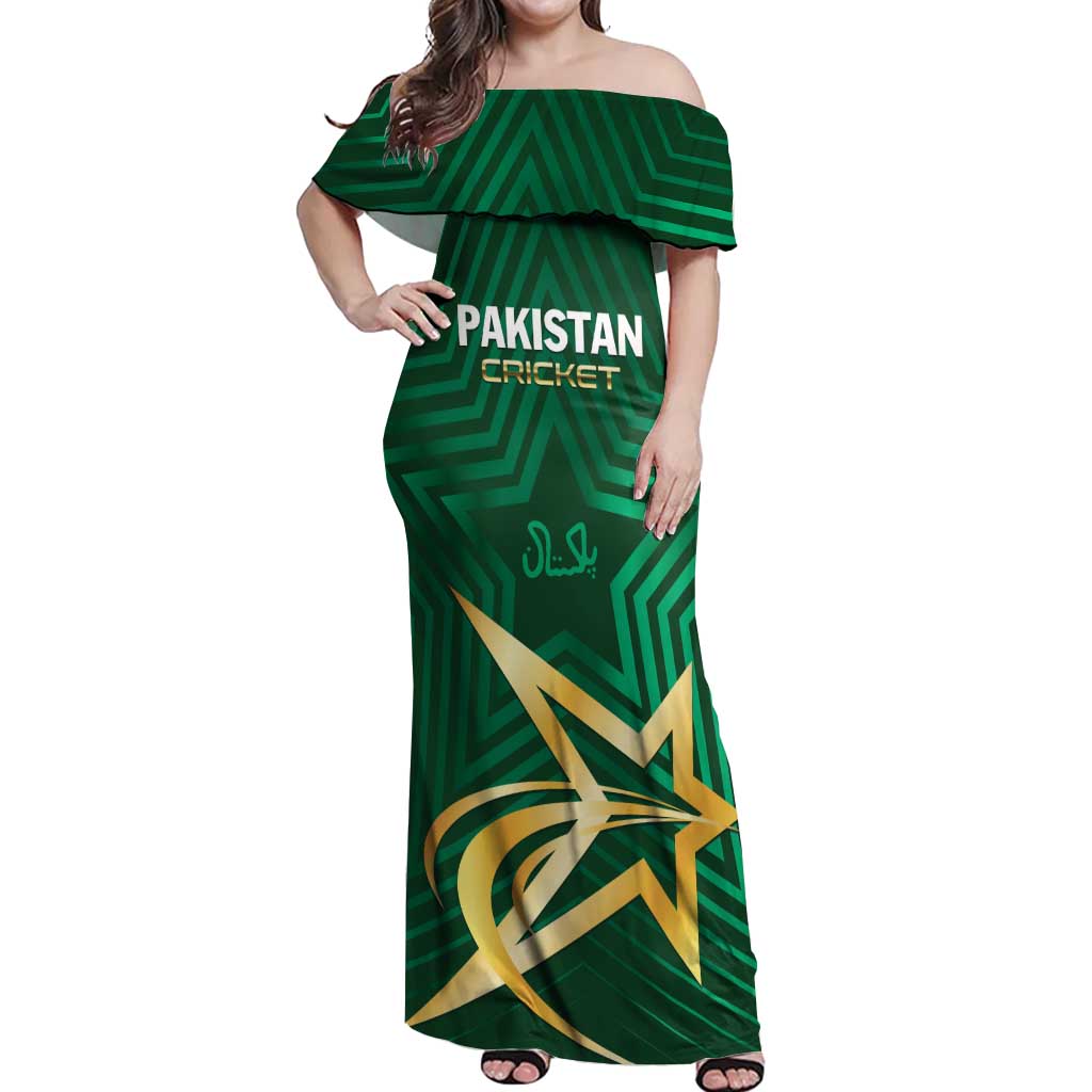 Custom Pakistan Cricket Off Shoulder Maxi Dress The Boys In Green