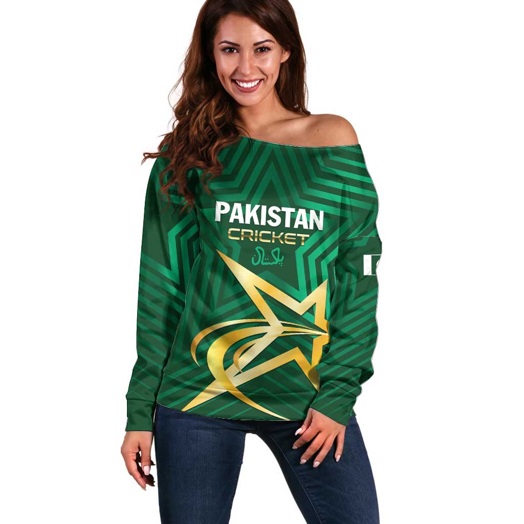 Custom Pakistan Cricket Off Shoulder Sweater The Boys In Green