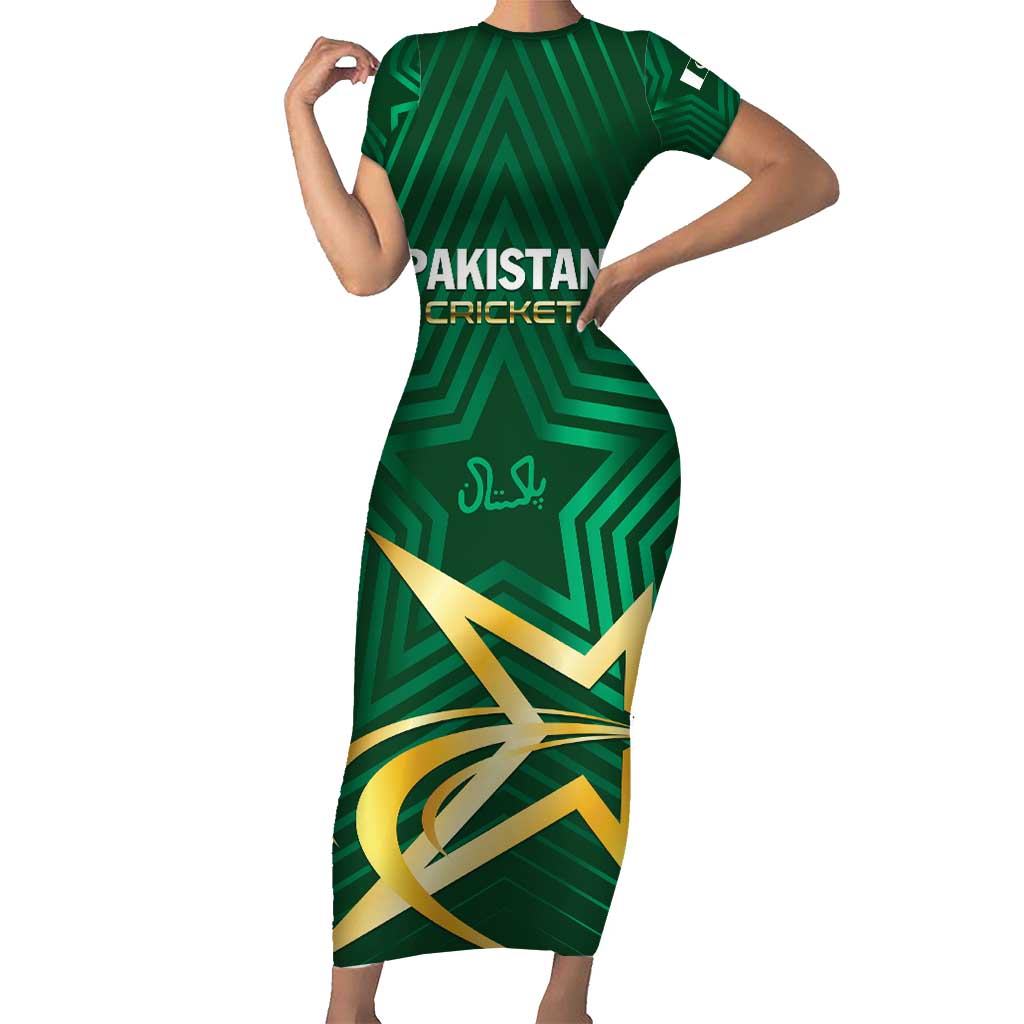Custom Pakistan Cricket Short Sleeve Bodycon Dress The Boys In Green