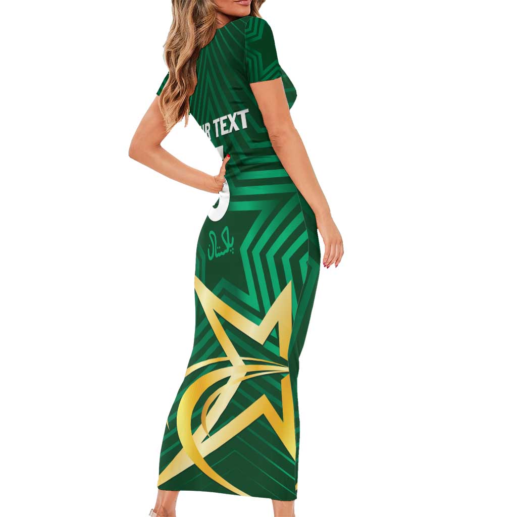Custom Pakistan Cricket Short Sleeve Bodycon Dress The Boys In Green