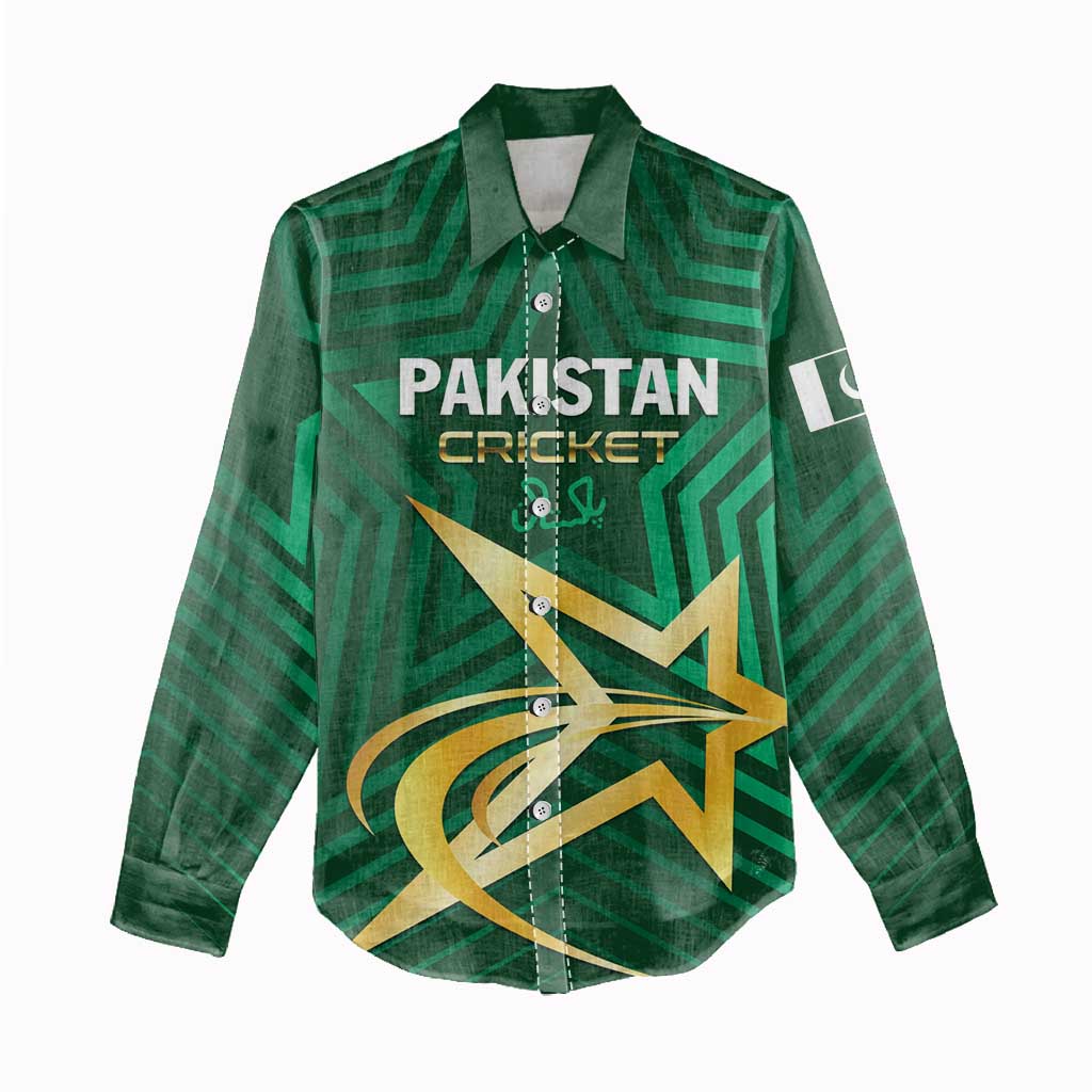 Custom Pakistan Cricket Women Casual Shirt The Boys In Green