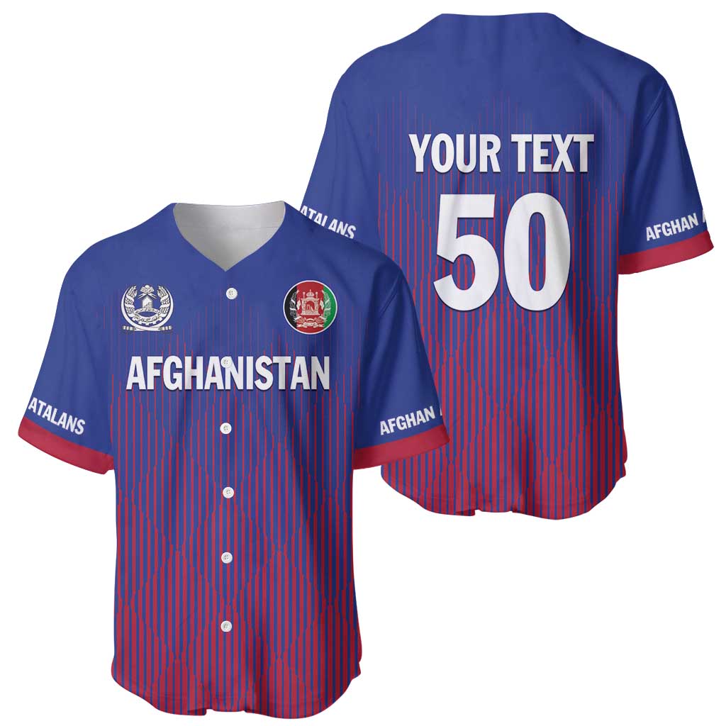 Custom Afghanistan Cricket Afghan Atalan Baseball Jersey Glorious Nation Victorious Team