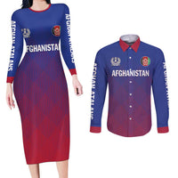 Custom Afghanistan Cricket Afghan Atalan Couples Matching Long Sleeve Bodycon Dress and Long Sleeve Button Shirt Glorious Nation Victorious Team