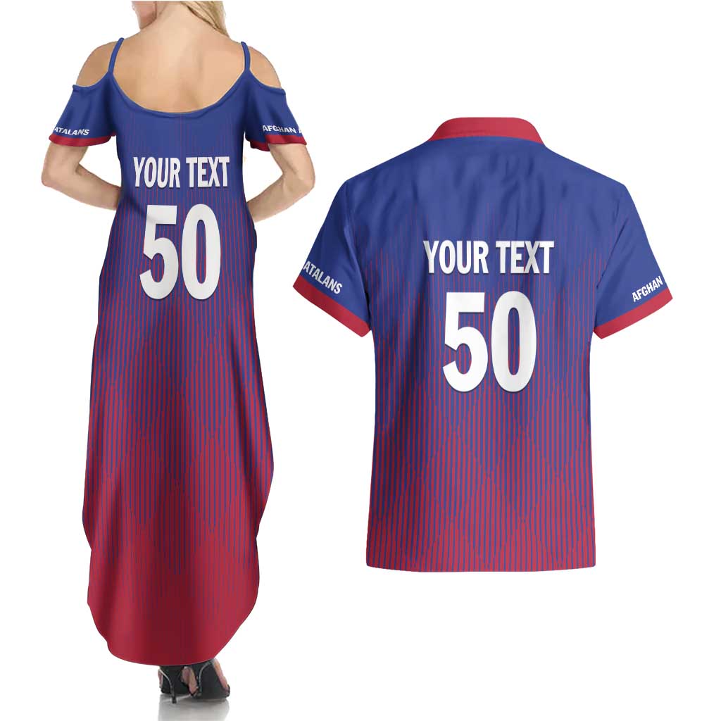 Custom Afghanistan Cricket Afghan Atalan Couples Matching Summer Maxi Dress and Hawaiian Shirt Glorious Nation Victorious Team
