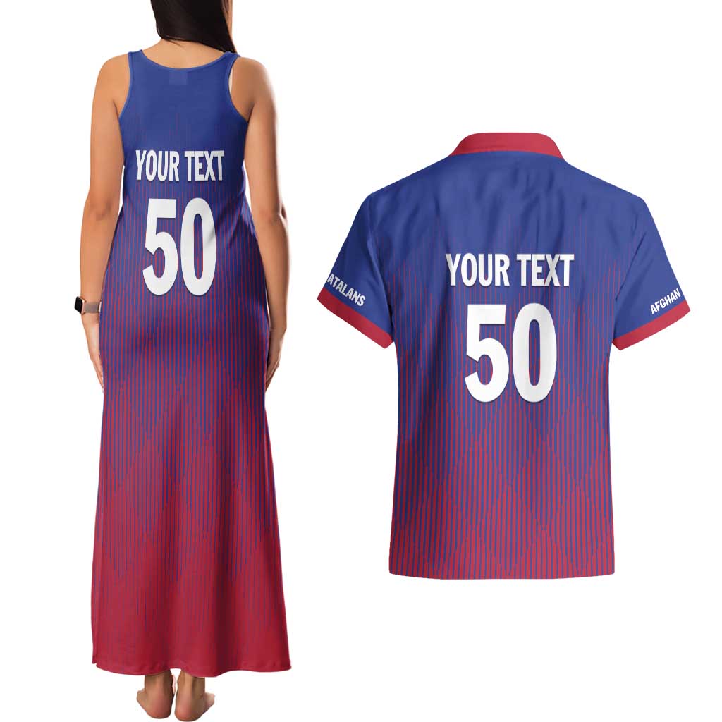 Custom Afghanistan Cricket Afghan Atalan Couples Matching Tank Maxi Dress and Hawaiian Shirt Glorious Nation Victorious Team