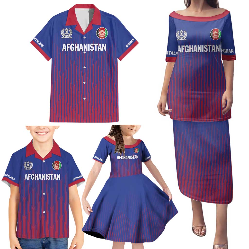 Custom Afghanistan Cricket Afghan Atalan Family Matching Puletasi and Hawaiian Shirt Glorious Nation Victorious Team