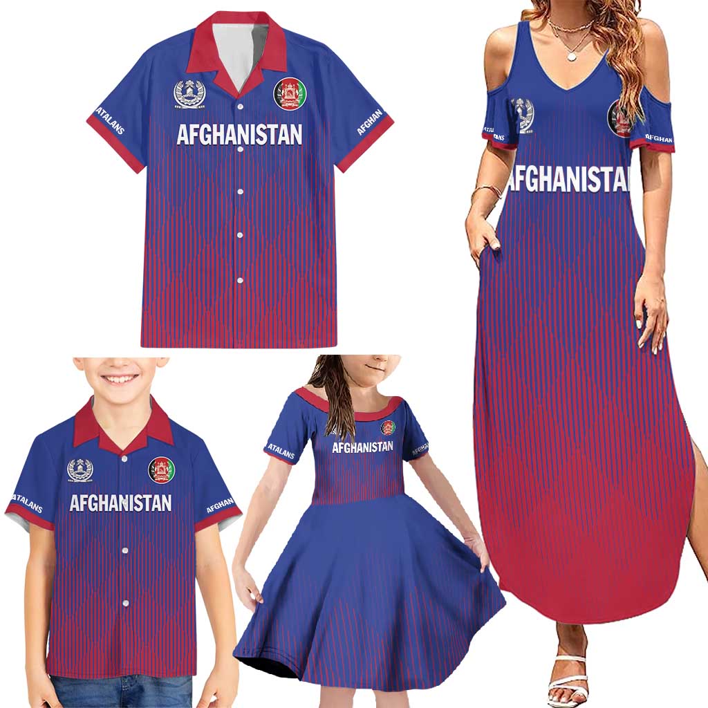 Custom Afghanistan Cricket Afghan Atalan Family Matching Summer Maxi Dress and Hawaiian Shirt Glorious Nation Victorious Team