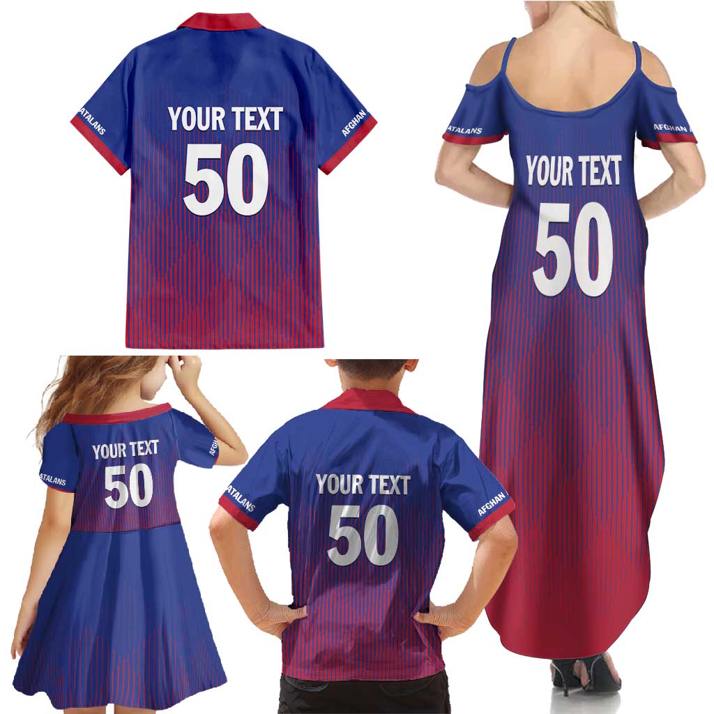 Custom Afghanistan Cricket Afghan Atalan Family Matching Summer Maxi Dress and Hawaiian Shirt Glorious Nation Victorious Team