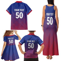 Custom Afghanistan Cricket Afghan Atalan Family Matching Tank Maxi Dress and Hawaiian Shirt Glorious Nation Victorious Team
