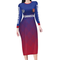 Custom Afghanistan Cricket Afghan Atalan Long Sleeve Bodycon Dress Glorious Nation Victorious Team