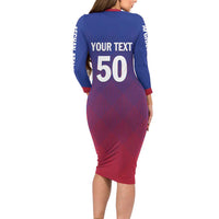Custom Afghanistan Cricket Afghan Atalan Long Sleeve Bodycon Dress Glorious Nation Victorious Team