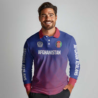 Custom Afghanistan Cricket Afghan Atalan Long Sleeve Polo Shirt Glorious Nation Victorious Team