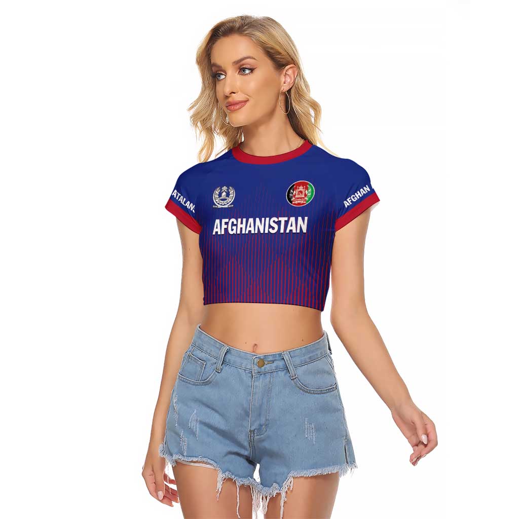 Custom Afghanistan Cricket Afghan Atalan Raglan Cropped T Shirt Glorious Nation Victorious Team