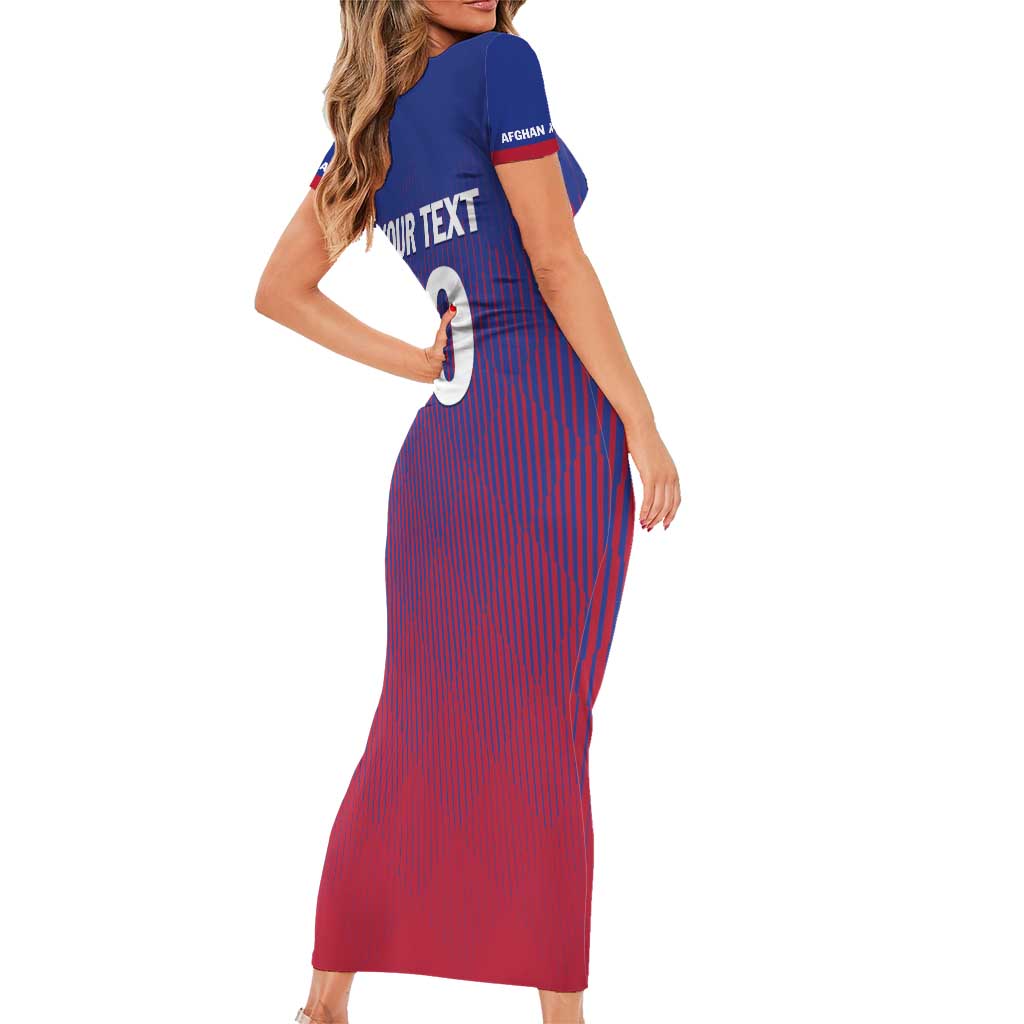 Custom Afghanistan Cricket Afghan Atalan Short Sleeve Bodycon Dress Glorious Nation Victorious Team